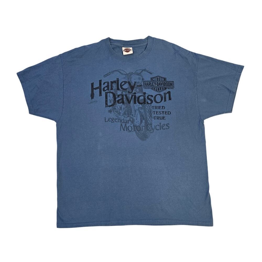 Harley-Davidson Cancun Mexico Motorcycle T-Shirt Blue Double Sided Graphic 2017